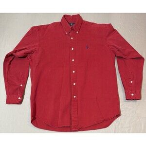 Ralph Lauren Blake Mens Red Cotton Button Down Shirt Men’s Size Medium